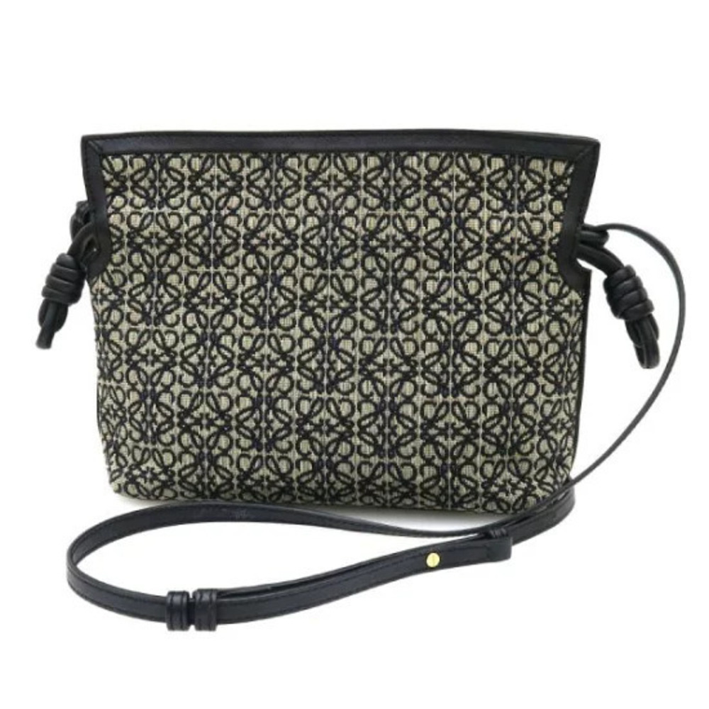 Loewe Flamenco Clutch Anagram Jacquard Calfskin Navy Blue